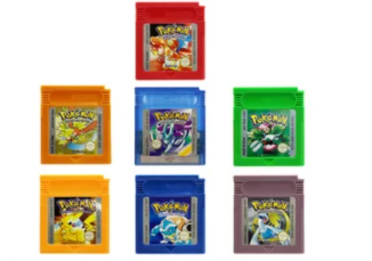 Cartouche de Jeu Pokémon Série GBC - 16 bits, Console Colorée (Rouge, Bleu, Cristal, Doré, Vert, Argent, Jaune) - Édition Multilingue