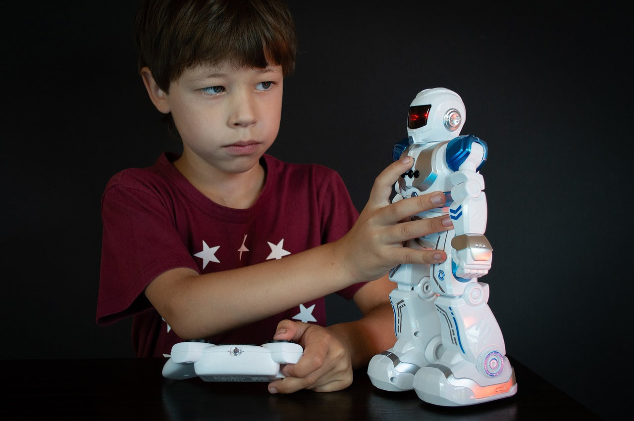 ✔️ Contrôlez ce robot high-tech avec une télécommande intuitive. ✔️ Des heures d'amusement pour les jeunes et les moins jeunes. ✔️ Une expérience de jeu futuriste à explorer.  Explorez notre gamme de jouets robots télécommandés sur LaBoutike dès aujourd'hui !  #JouetRobotTélécommandé #RobotTélécommandé #LaBoutike #DivertissementFuturiste #JouetsHighTech #ExpérienceDeJeuUnique #AmusementPourTous #ContrôleÀDistance