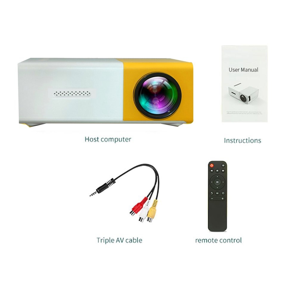 Mini videoprojecteur Vamvo YG300 Pro LED vidéoprojecteur, Portable Movie Retroprojecteur Soutenir 1080p, Cadeau Les Enfants, Compatible avec Smartphone / PS4 / Firestick
