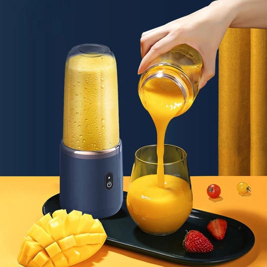 Presse-agrumes portable, mélangeur électrique USB, mini-mélangeur portable pour shakes et smoothies, mélangeur de jus  avec six lames idéal pour le mélange