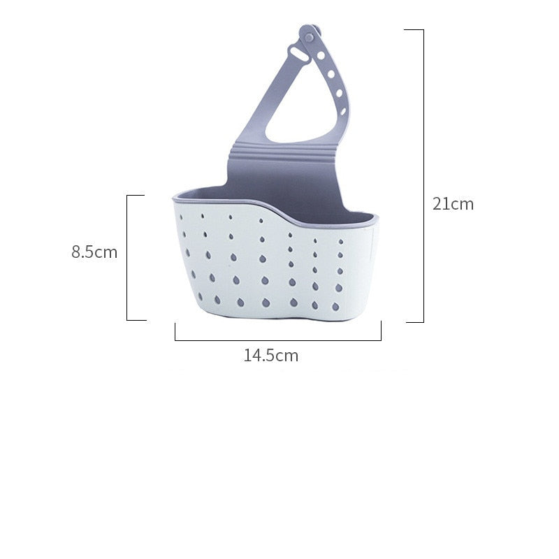 La polyvalence est l'un de nos atouts. Notre panier suspendu de type égouttoir est équipé de crochets et de compartiments pour faciliter le rangement de différents objets. Il est également conçu pour permettre un égouttage efficace des éponges et des brosses, évitant ainsi l'accumulation d'eau stagnante.