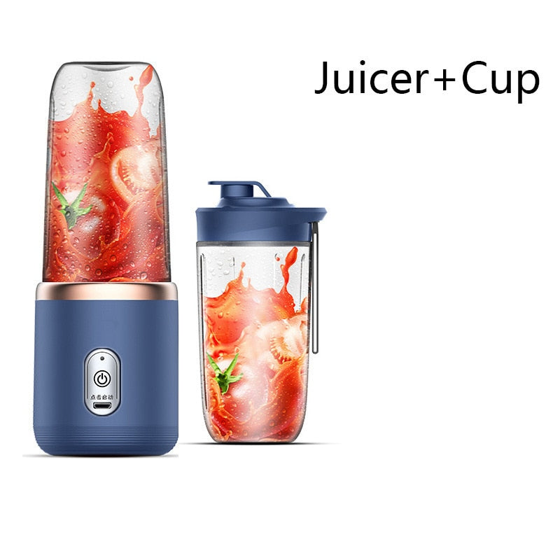 Presse-agrumes portable, mélangeur électrique USB, mini-mélangeur portable pour shakes et smoothies, mélangeur de jus  avec six lames idéal pour le mélange